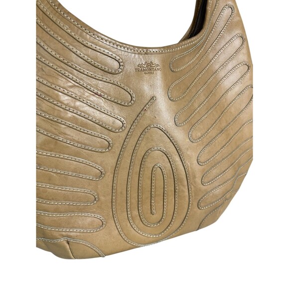 Tramontano Napoli Tan Leather Boho Hobo Shoulder Bag Handbag Purse - Picture 4 of 15